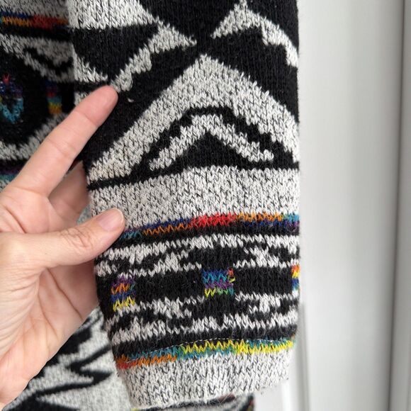 Northern Angel Women  Southwest Sherpa Lined Long Cardigan Sweater Hood Size L - Picture 8 of 8